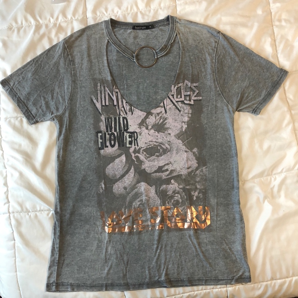 Boohoo graphic shirt blouse oversized style